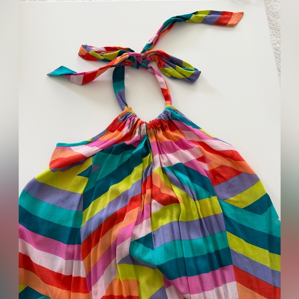 Elan Colorful Stripe halter Maxi Dress - Picture 6 of 9